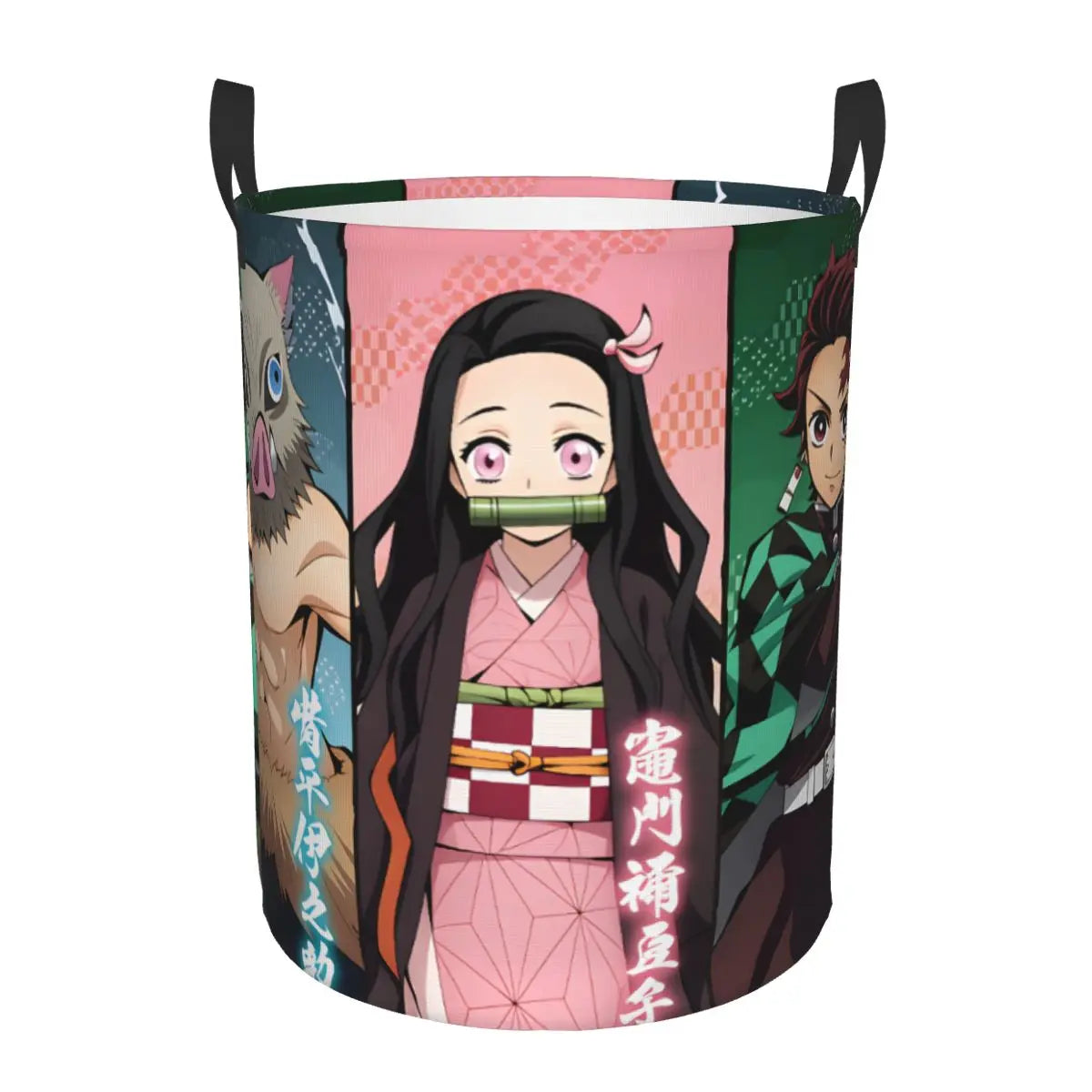 Tanjiro Kamado Demon Slayer Nezuko Kamado Laundry Basket Zenitsu Agatsuma Clothes Hamper for Household Clothes Storage Bag