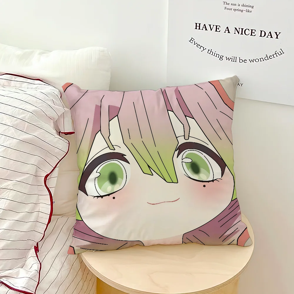 anime manga art chibi D-DemonS S-SlayerS cushion cover soft Pillow Case for Sofa Living Room Home office Decor Protective Covers