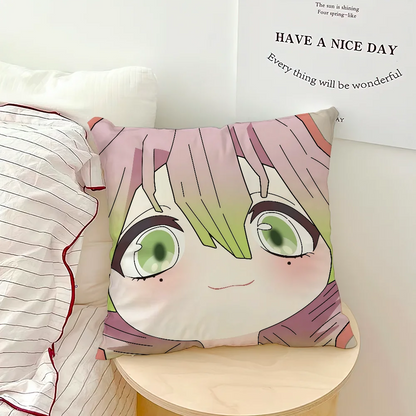 anime manga art chibi D-DemonS S-SlayerS cushion cover soft Pillow Case for Sofa Living Room Home office Decor Protective Covers