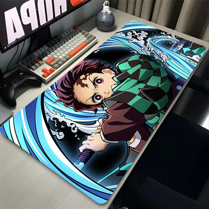 Anime MousePad Gamer New Large Custom Kamado Tanjiro Mousepad D-demon Slayer Desk Mat Office Computer Accessories Mouse Mat