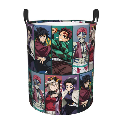 Tanjiro Kamado Demon Slayer Nezuko Kamado Laundry Basket Zenitsu Agatsuma Clothes Hamper for Household Clothes Storage Bag