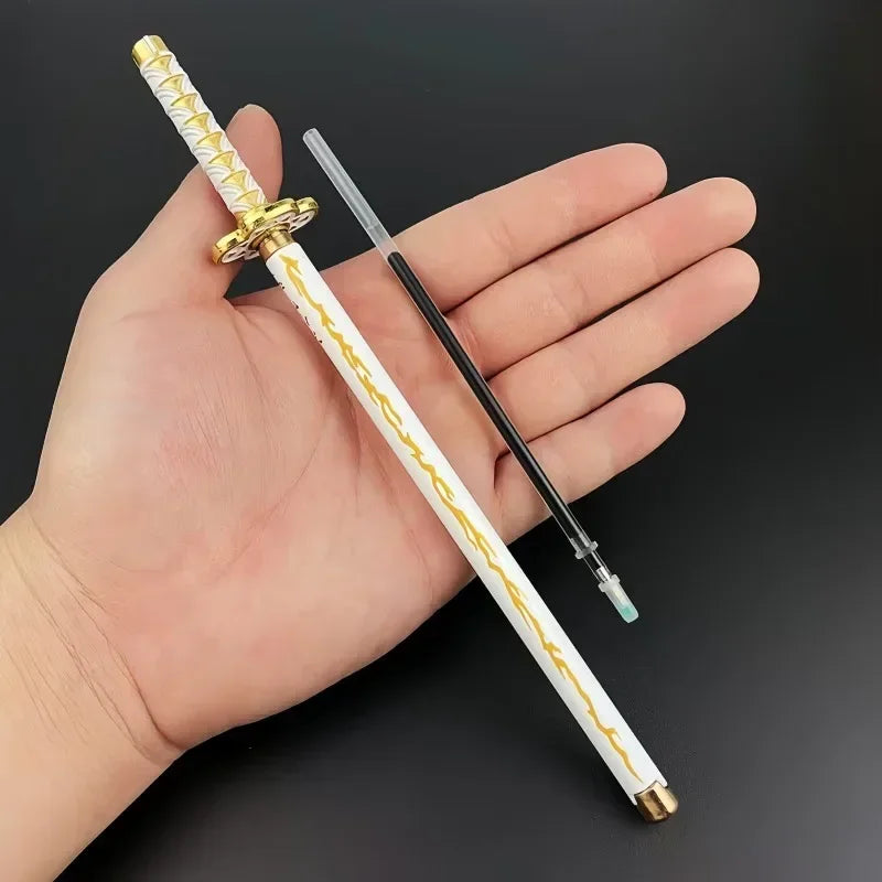 New 17 Styles Japan Anime Demon Slayer Model Gel Pen 0.5mm Black Refill Cosplay Prop Kid Student Gift SlayerWeapon Sword