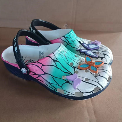Summer Men Non-Slip Home Shoes Slipper Cartoon Cave Shoes Anime Demon Slayer Slippers Outdoor Travel Beach Sandals Gift