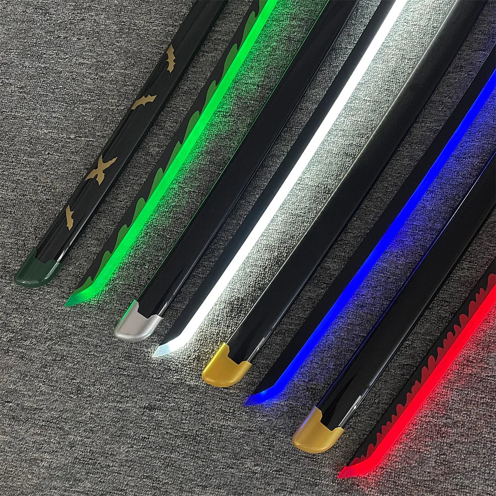 31/40inch Glow Demon Slayer Katana Luminous Sword LED Light Kyoujurou Anime Cosplay Prop Real Japanese Katana Samurai Lightsabre