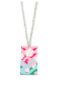 Japanese Anime Demon Slayer Necklace Kamado Tanjiro Pendant Acrylic Accessories Wholesale Cosplay Jewelry Gift for Fans