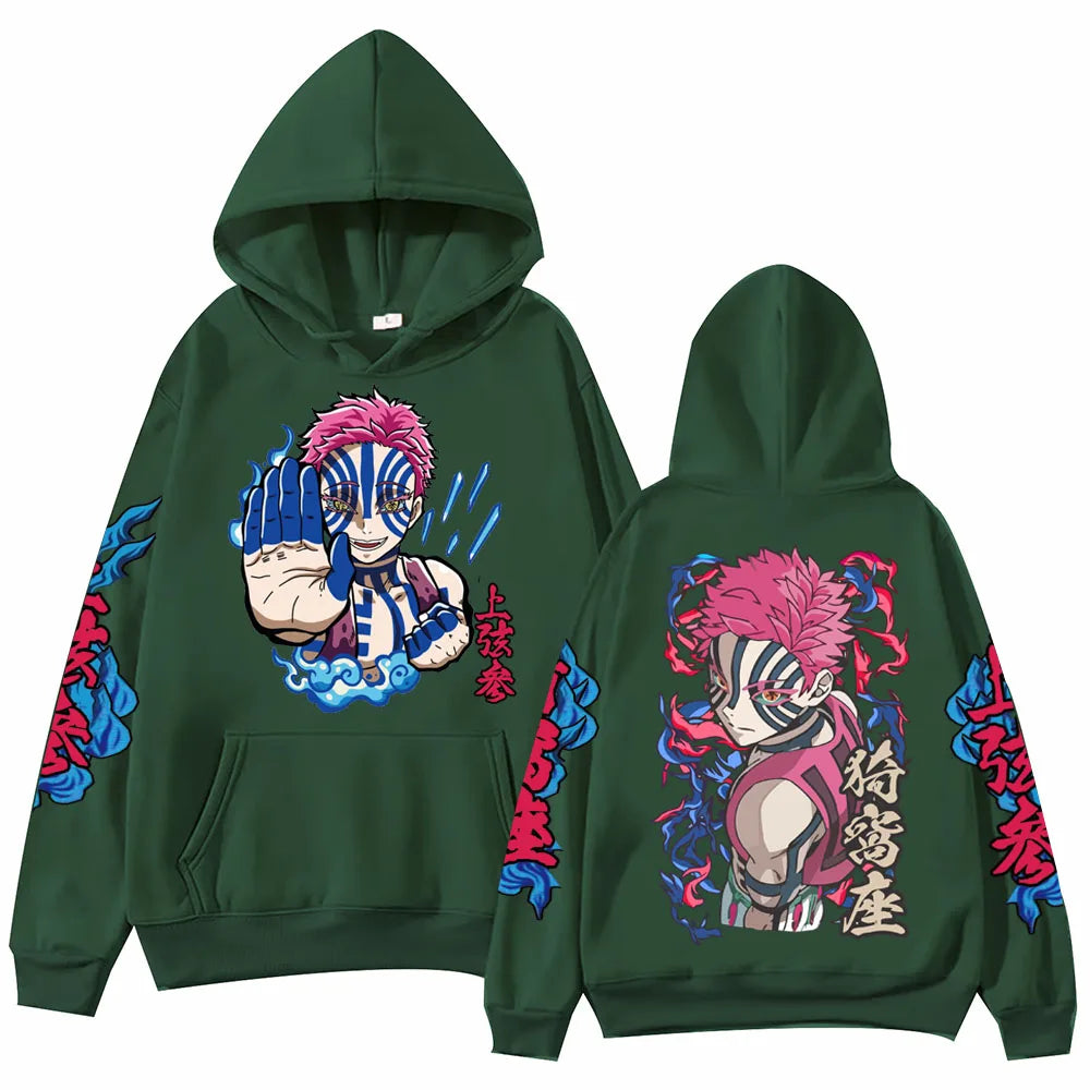 Hot Anime Demon Salyer Akaza Hoodie Harajuku Hip Hop Pullover Tops Sweatshirt Gift