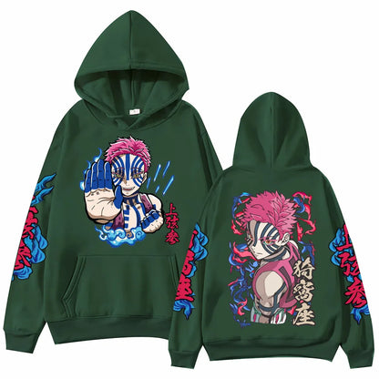 Hot Anime Demon Salyer Akaza Hoodie Harajuku Hip Hop Pullover Tops Sweatshirt Gift