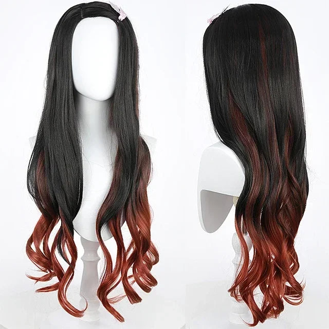 Anime Kamado Nezuko Cosplay Costume   Costumes Kimono Haori Wig Clogs Suit For Adult Children Hallow