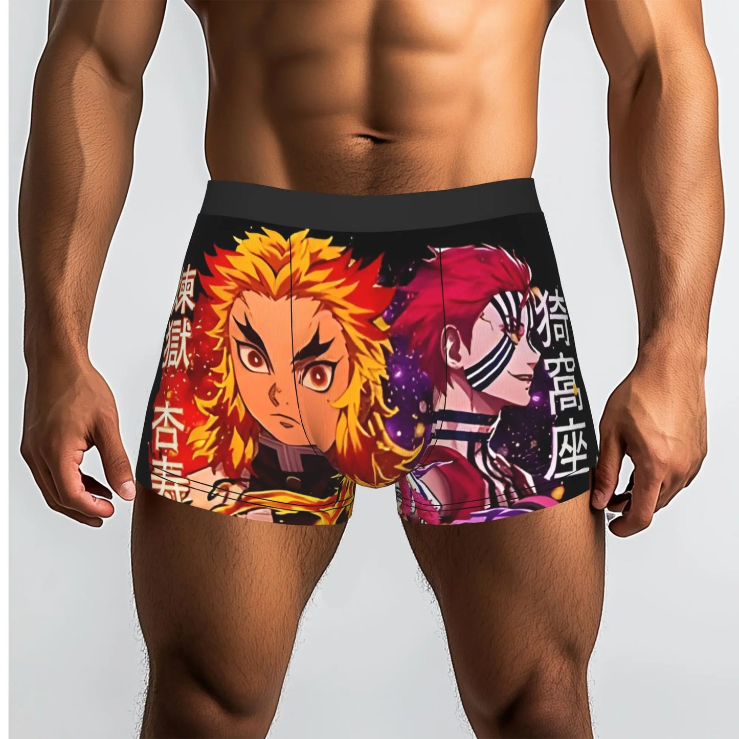 Kyojuro Rengoku Blood Splash Anime Bandai Demon Slayer Underpants Homme Panties Men's Underwear Comfortable Shorts Boxer Briefs