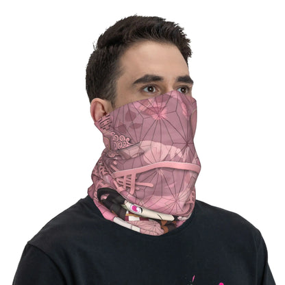 Custom Demones S-Slayer Bandana Winter Neck Warmer Women Windproof Wrap Face Scarf for Ski  Gaiter Headband
