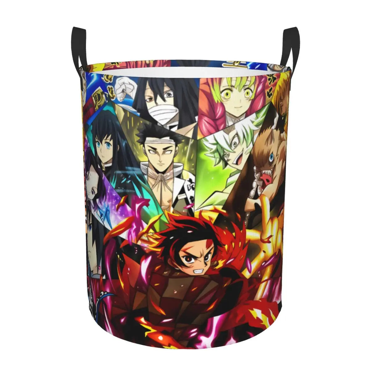 Tanjiro Kamado Demon Slayer Nezuko Kamado Laundry Basket Zenitsu Agatsuma Clothes Hamper for Household Clothes Storage Bag