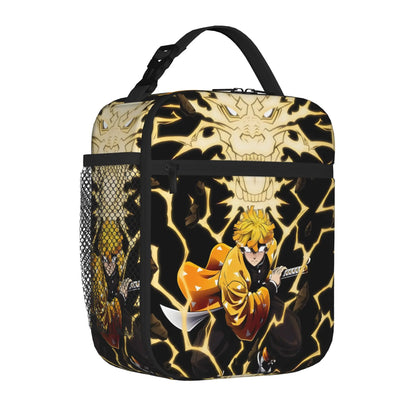 1 Piece Portable Lunch Container Lightning Warrior  Zipper Closure Durable Pocket Demon Slayer  For Lunch Lunch Box Bag