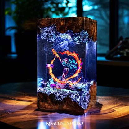 Demon Slayer peripheral model night light resin ornaments Tanjiro resin lamp model handicrafts home decoration