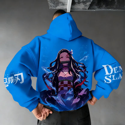 Demon Slayer Men's Hoodie Sweatshirt Kamado Nezuko Anime Spring Autumn Winter Boy Harajuku Long-sleeved Parent-child Outfit