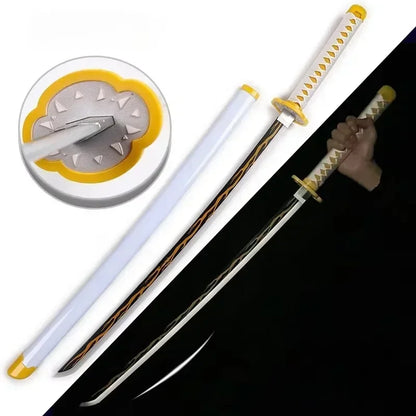 31/40inch Glow Demon Slayer Katana Luminous Sword LED Light Kyoujurou Anime Cosplay Prop Real Japanese Katana Samurai Lightsabre