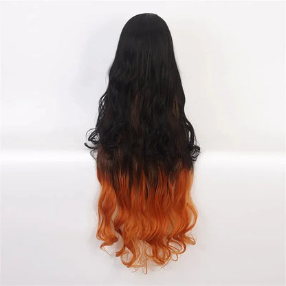 Anime Nezuko Cosplay Kamado Nezuko Cosplay Costume Nezuko Wig Uniform with Props for Adult Kids Halloween Carnival Costumes