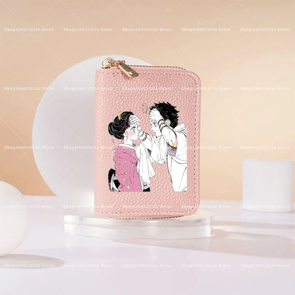 New Demon Slayer Wallet Woman Man Fashion Zipper Wallet Anime Cartoon Coin Purse Man Card Holder Fashion Money Bag Birthday Gift