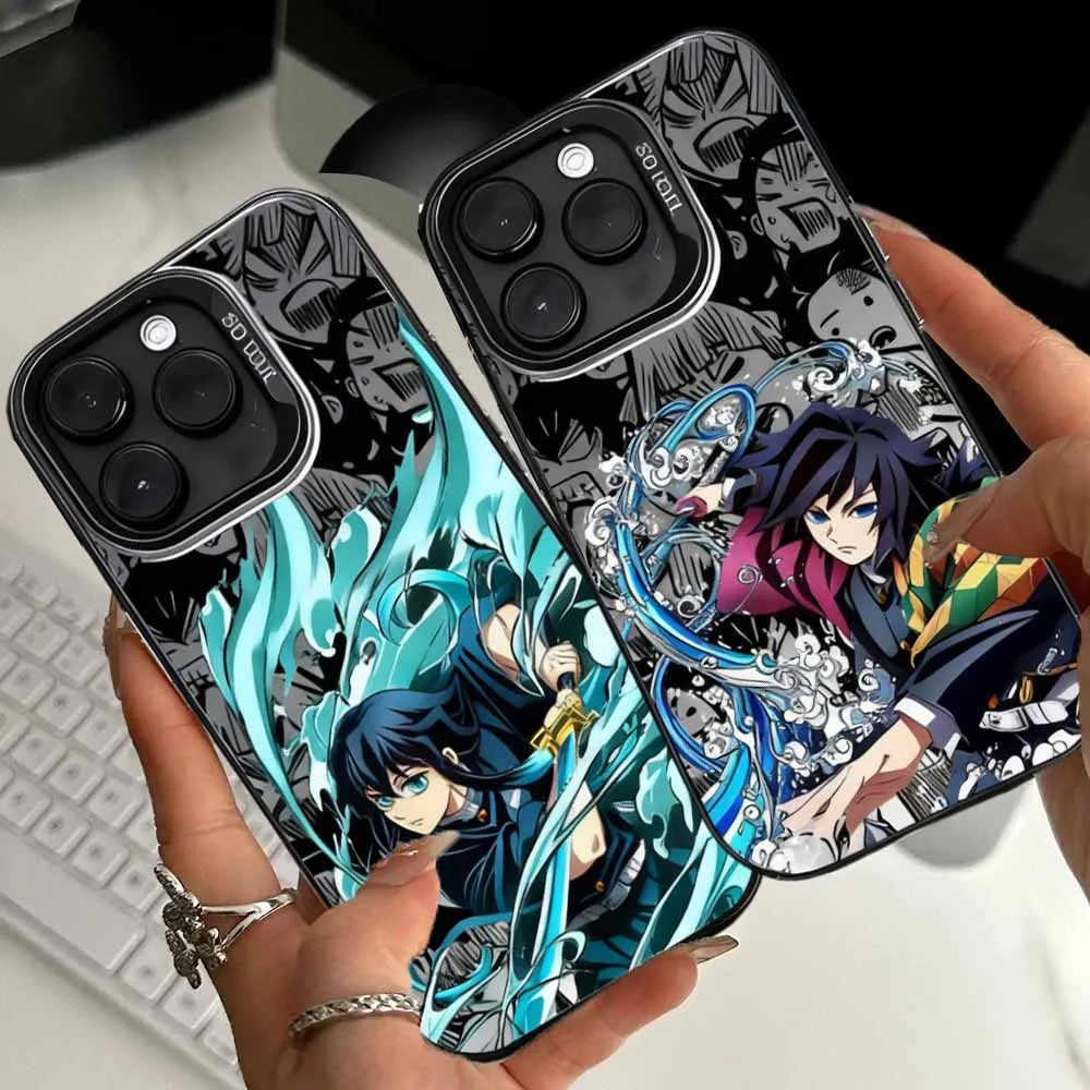Demon Slayer Cartoon Anime Frosted Case for iPhone 17 Air 16 E 15 14 Plus 13 12 Mini 11 Pro Max Acrylic Sheet Silicone Cover