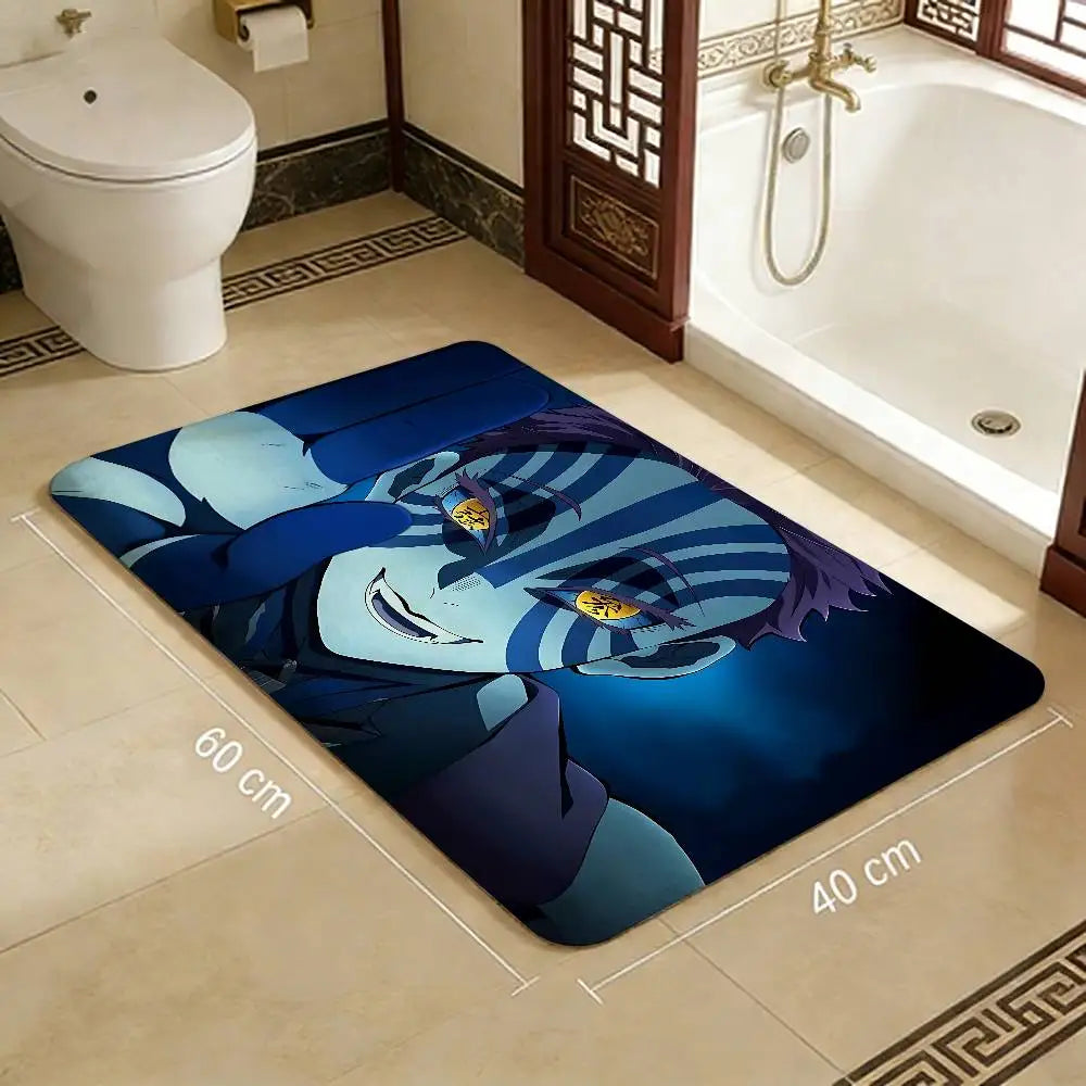 Anime Demon Slayer Bathroom Mat Kids Room Bedroom Decoration Balcony Anti-Slip Doormat Living Room Welcome Rug