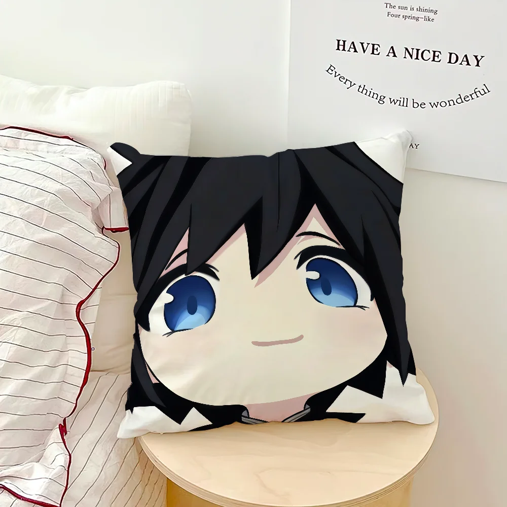 anime manga art chibi D-DemonS S-SlayerS cushion cover soft Pillow Case for Sofa Living Room Home office Decor Protective Covers