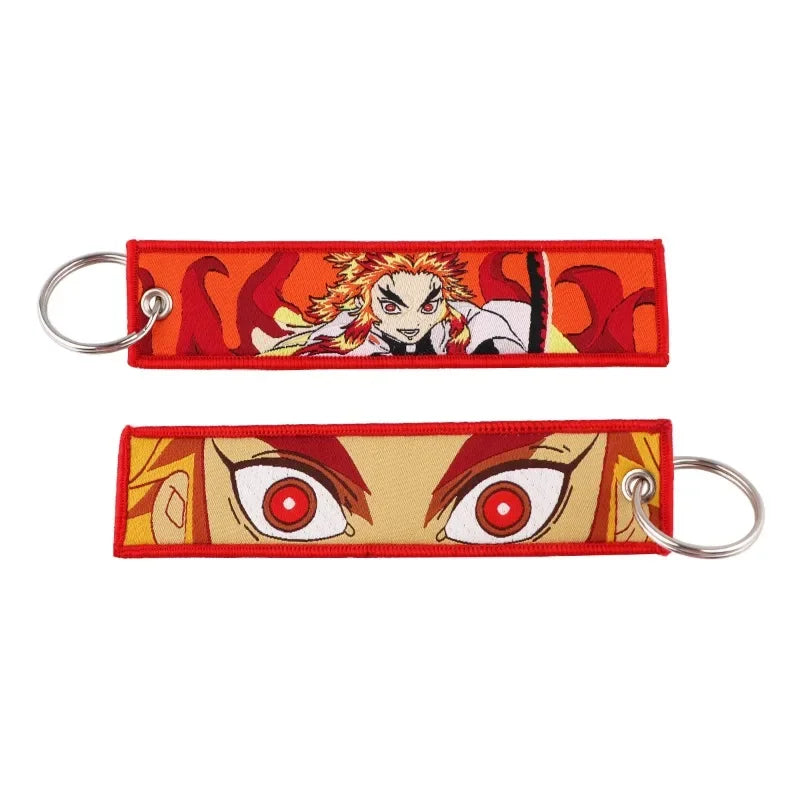 Anime Demon Slayer Blade Weaving Mark Keychain Trendy Fashion Hanging Rope Devil Access Control Pendant Office ID Pendant Gift