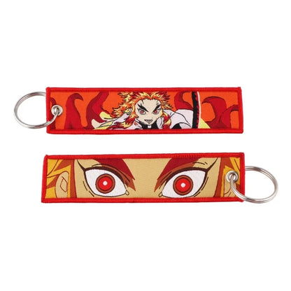 Anime Demon Slayer Blade Weaving Mark Keychain Trendy Fashion Hanging Rope Devil Access Control Pendant Office ID Pendant Gift