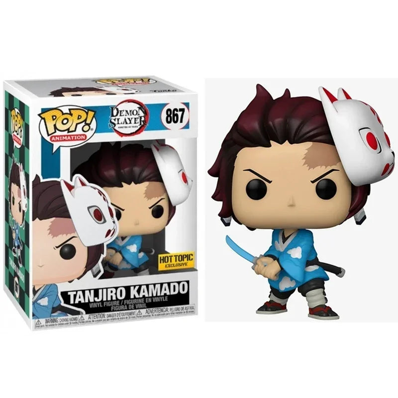 2026 Funko POP Demon Slayer Tanjiro 1304 Kanroji 1306 Rui 1307 Sanemi 1253 Nezuko 1254 Obanai 1395 Action Figures Model Toy Gift