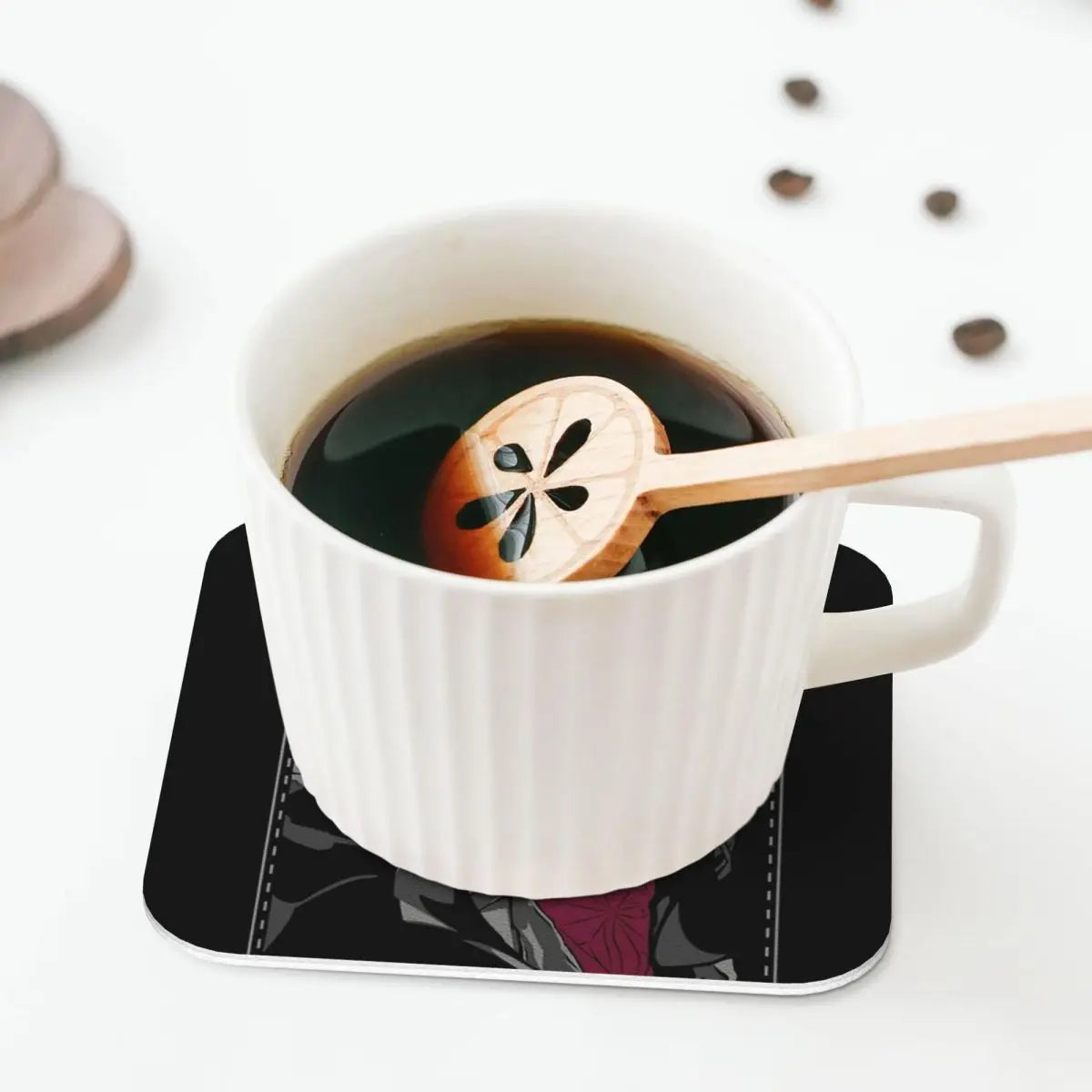 Nezuko Kimono Demon Slayer Kimetsu No Yaiba Anime Coasters Kitchen Placemats Insulation Cup Coffee Mats  Tableware Pads Set of 4