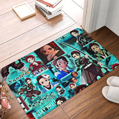 Demon Slayer Doormat Mat Anti-Slip Anime Giyu Tomioka Kitchen Bathroom Living Room Rug Carpet 40*60cm
