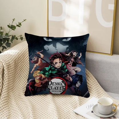 Pillow Demon Slayer Cushion Cover 45*45 Pillowcase Decorative Pillows for Sofa Pilow Cases Pillowcases 50x50 Car Decoration Body