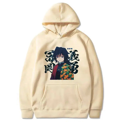 Japanese anime Demon Slayer Tomioka Giyuu pattern printed men's hoodie long-sleeved sweatshirt Unisex streetwear