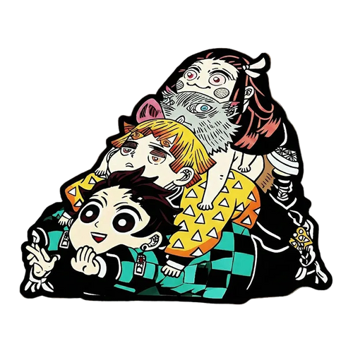 Tapis découpé chibi du trio