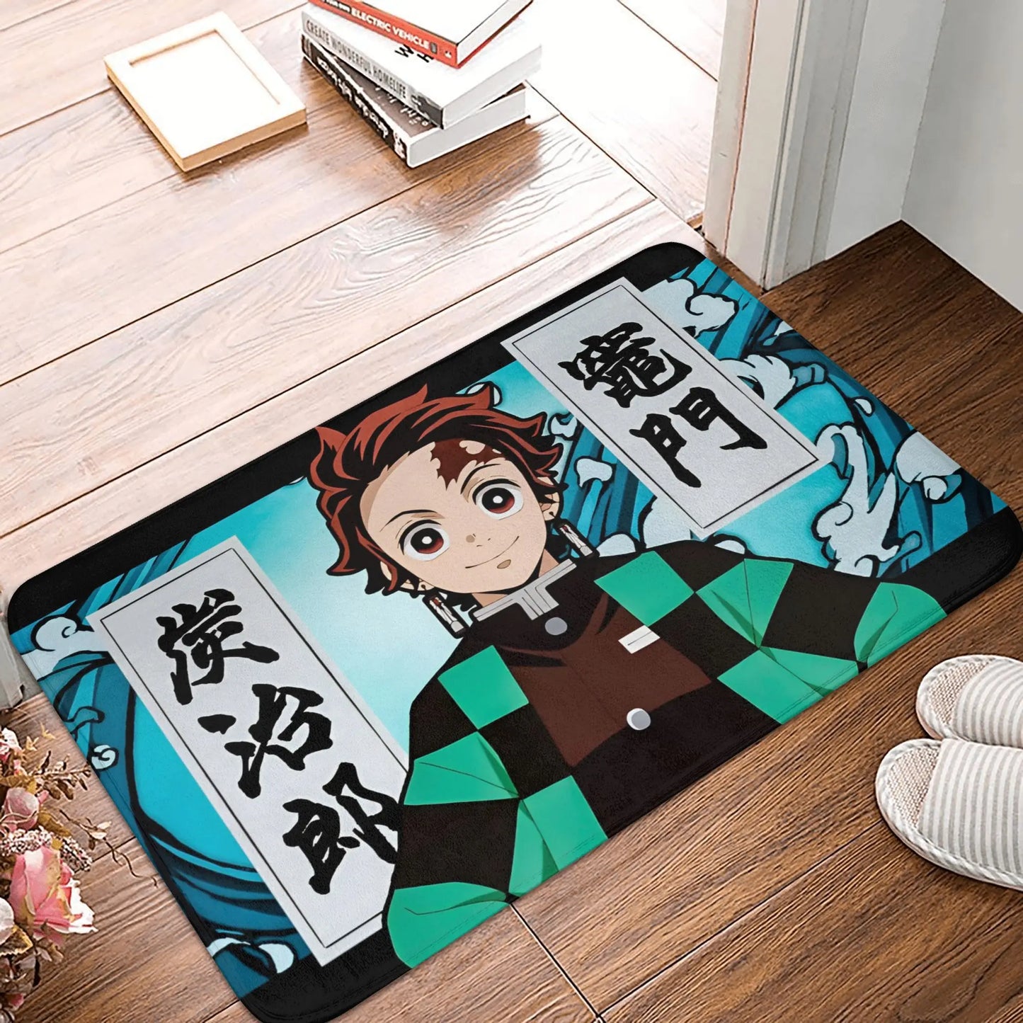 Demon Slayer Doormat Mat Anti-Slip Anime Giyu Tomioka Kitchen Bathroom Living Room Rug Carpet 40*60cm