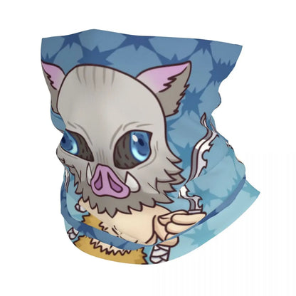 Custom Manga Demon Slayer Bandana Neck Gaiter for Hiking Camping Men Women Wrap Scarf Kimetsu No Yaiba Balaclava Warmer