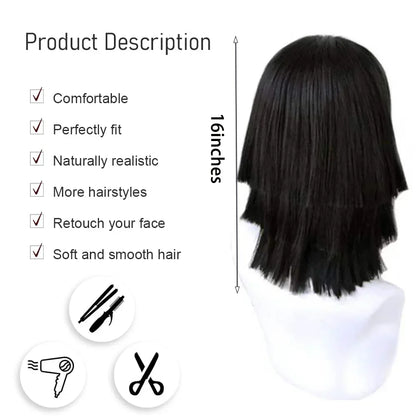 High-Quality Anime Kanroji Mitsuri Iguro Obanai Cosplay Synthetic Wig With Three Braids And Black Layered Heat-Resistant Wig
