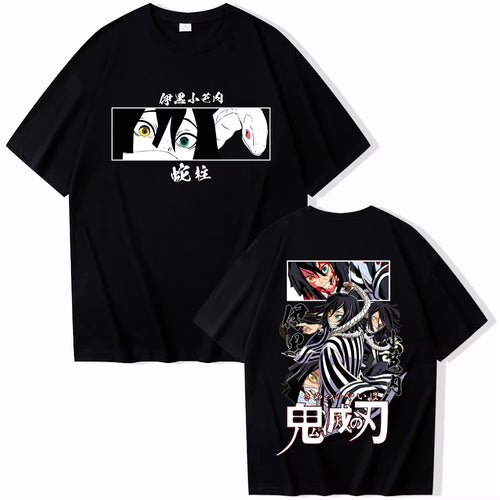 2026 Chinese New Year Anime Demon Killer Iguro Obanai T-shirt for Men and Women Harajuku Short Sleeved T-shirt Suitable for Fans