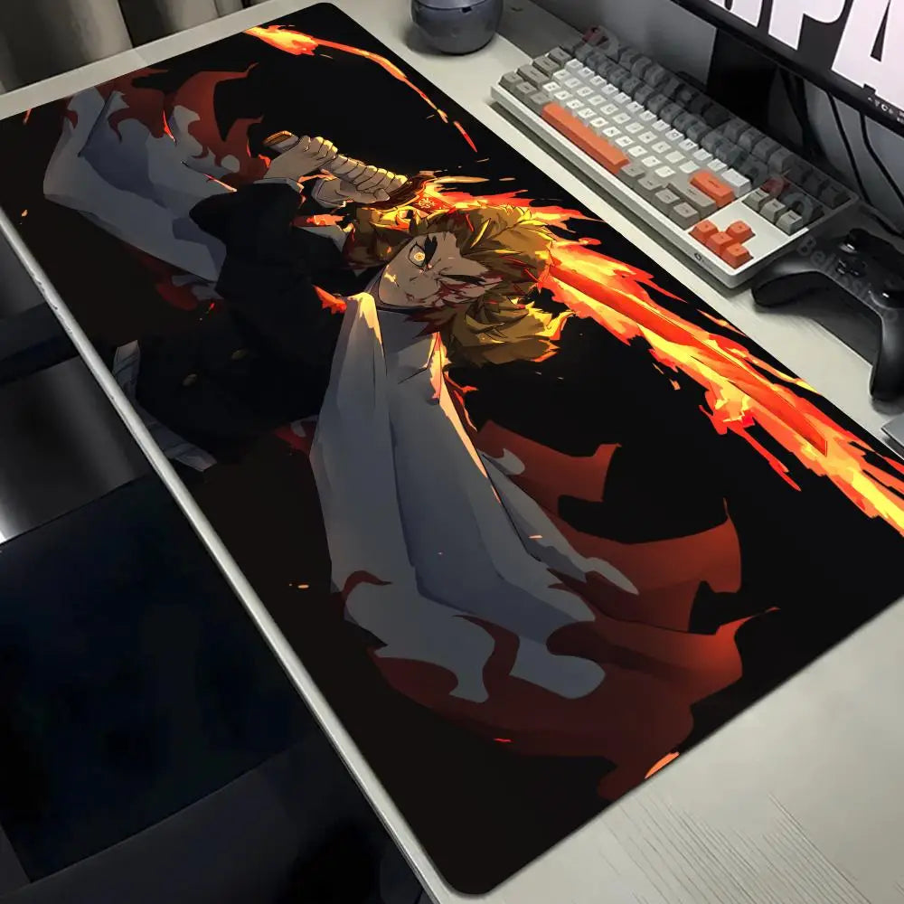 Computer Table Mat Keyboard Desk Pads Anime Mouse Pad K_Kimetsu No Yaibas Mausepad 900x400 Rubber Mouse Mats Demon Slayers Xxl