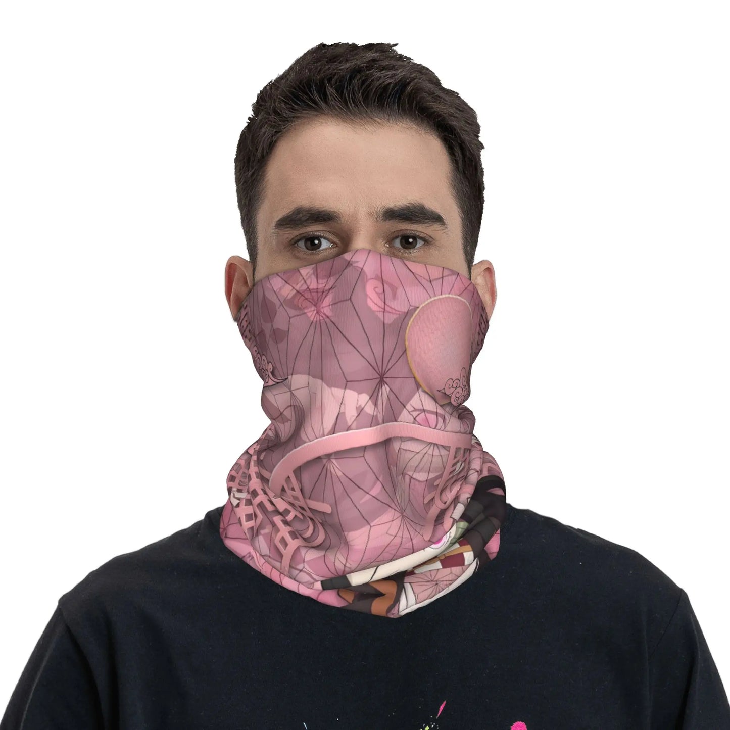 Custom Demones S-Slayer Bandana Winter Neck Warmer Women Windproof Wrap Face Scarf for Ski  Gaiter Headband