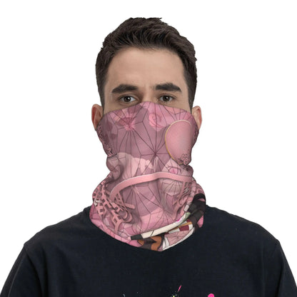 Custom Demones S-Slayer Bandana Winter Neck Warmer Women Windproof Wrap Face Scarf for Ski  Gaiter Headband
