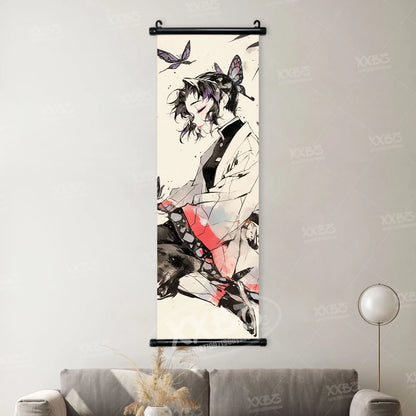 Demon Slayer Poster Home Decor Hashibira Inosuke Canvas Scrolls Picture Agatsuma Zenitsu Wall Art Kamado Nezuko Hanging Painting