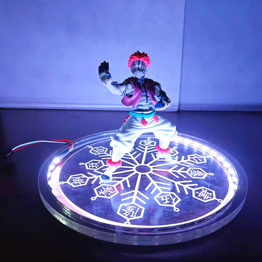 Demon Slayer Infinity Castle Anime Akaza Compass Needle Skill Action Figures Model Figurine Kimetsu no Yaiba LED Lamp DIY Model