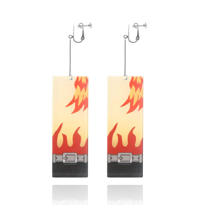 Creative Trinket Acrylic Tanjiro Earrings for Women Girl Accessories Handmade Hoop Earring Anime Jewelry earrings pendientes