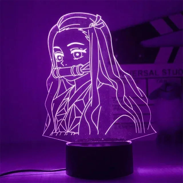 Kimetsu No Yaiba Nezuko Kamado Figure Led Night Light for Bedroom Decor Nightlight Kids Child Table 3d Lamp Demon Slayer Gift