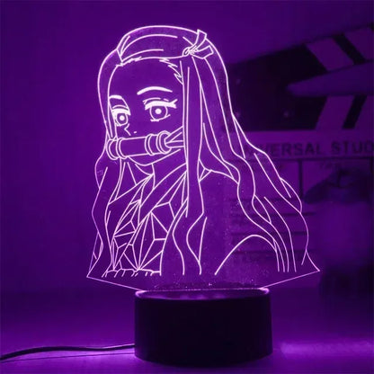 Kimetsu No Yaiba Nezuko Kamado Figure Led Night Light for Bedroom Decor Nightlight Kids Child Table 3d Lamp Demon Slayer Gift