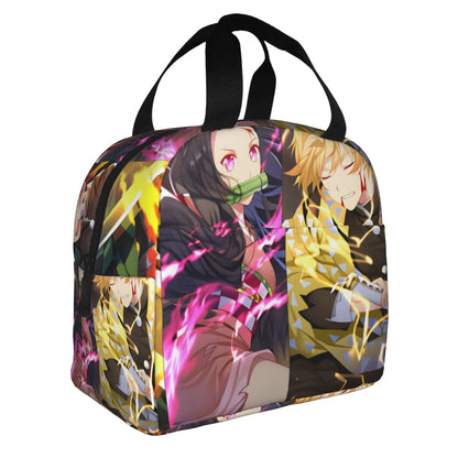 Cherry Nezuko Demon Slayer  Insulated Lunch Bags for Camping Travel Blossoms Sakura Portable Cooler Thermal Bento Box Women Men