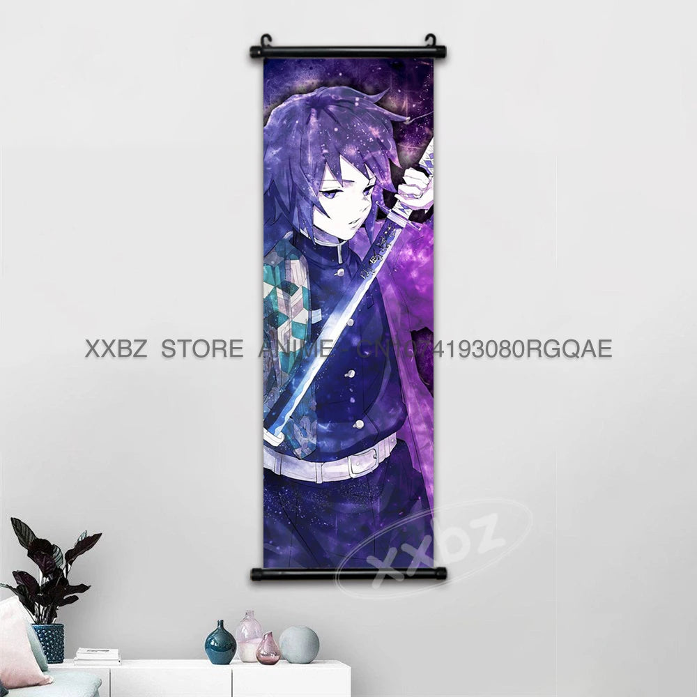 Demon Slayer Scrolls Picture Himejima Gyoumei Wall Art  Tomioka Giyuu Home Decor Rengoku Kyoujurou Hanging Painting Anime Poster