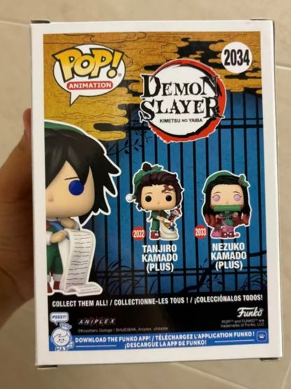Demon Slayer Giyu Tomioka Holiday #2034 Funko Pop Action Doll 4.3In Special Edition Vinyl Sculpture Toy Collecti Souvenirs Gifts