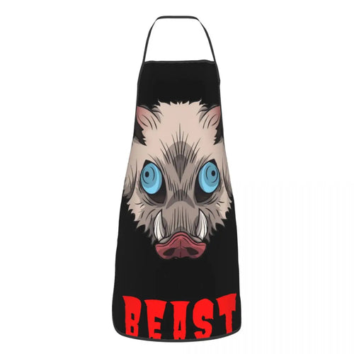 I'm A Beast Hashibira Inosuke Aprons for Women Men Waterproof Cafe Bibs Demon Slayer Anime Polyester Gardening Pinafore
