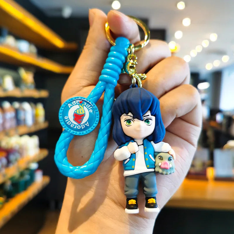 41 Styles Demon Slayer Kimetsu No Yaiba Blade of Ghost Keychain Cute Characters Bag Decor Car Key Chain Ring Fans Gift