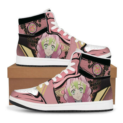 Anime Demon Slayer Sneakers Kochou Shinobu High-Top Sports Shoes Couples Cartoon Board Shoes Student Leisure Shoes Festival Gift